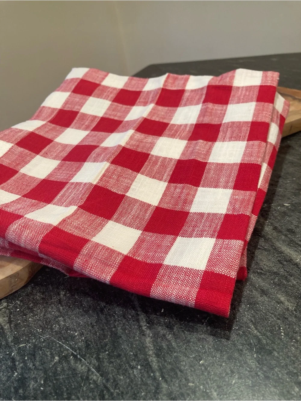 Pottery Barn Baxter Gingham Cotton Napkins Set 5 Red White Picnic